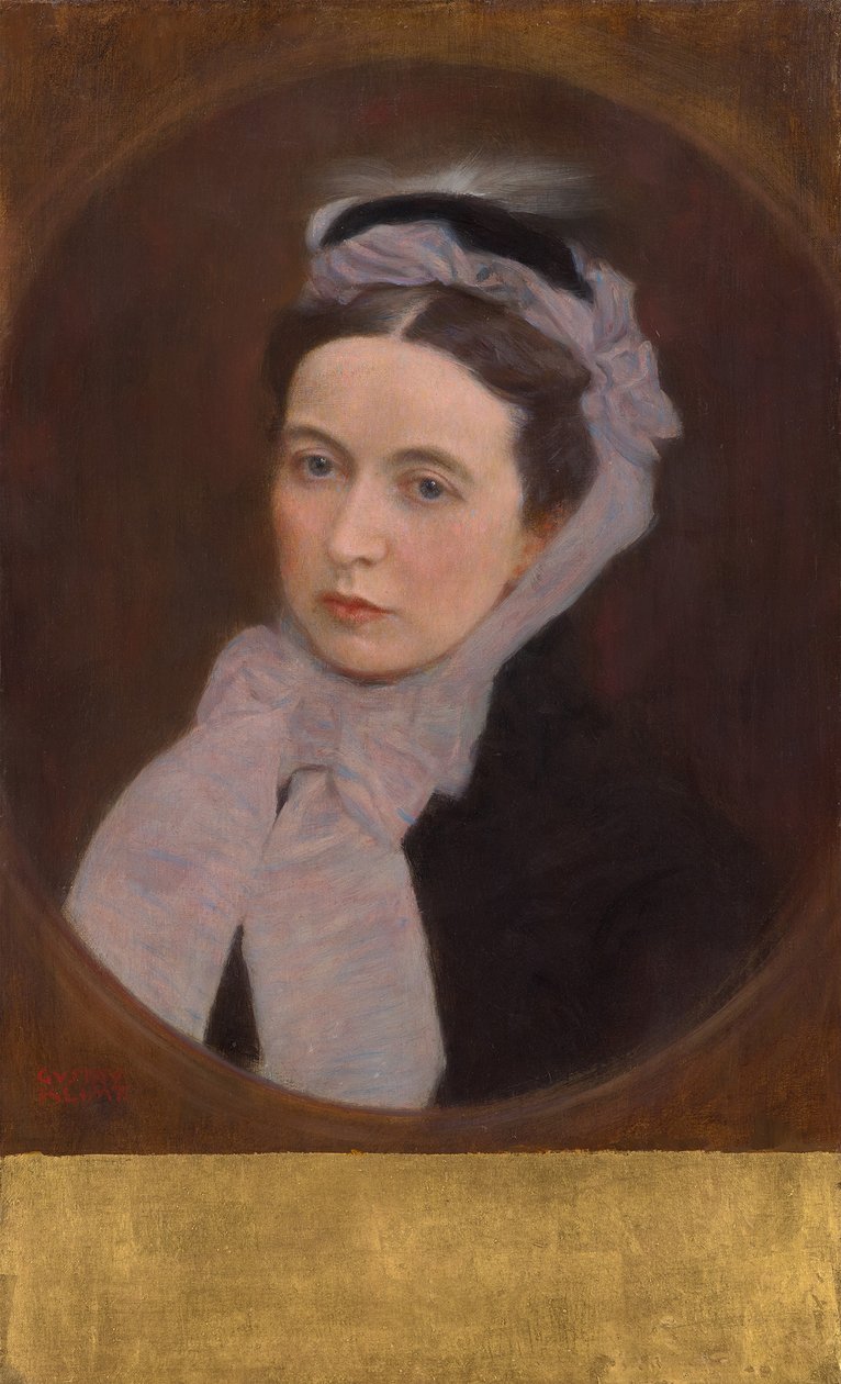 Porträtt av en dam med lila halsduk, ca 1895 (olja på duk) av Gustav Klimt