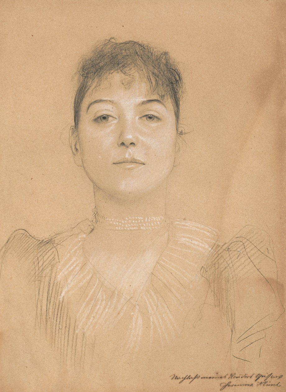 Porträtt av en kvinna, ca 1890-1891 av Gustav Klimt