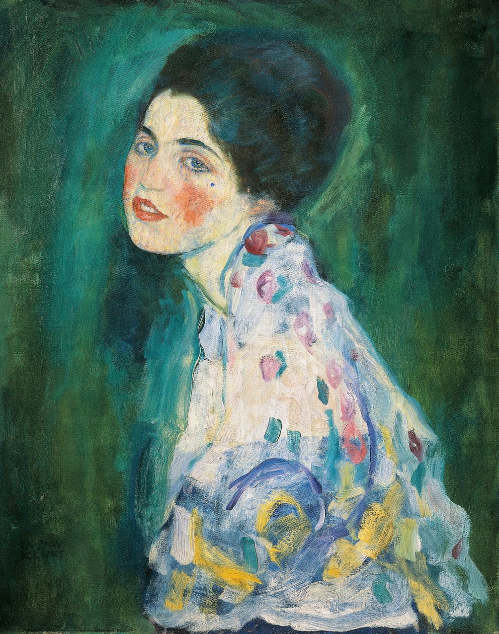 Porträtt av en dam av Gustav Klimt