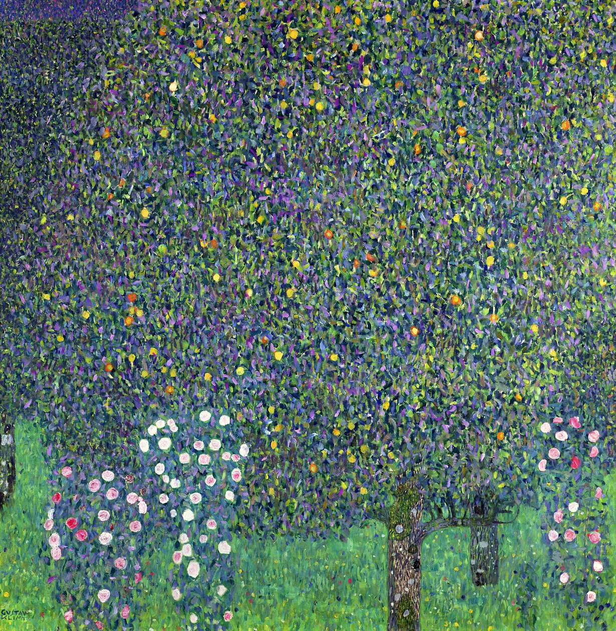 Rosor under träden, c.1905 av Gustav Klimt