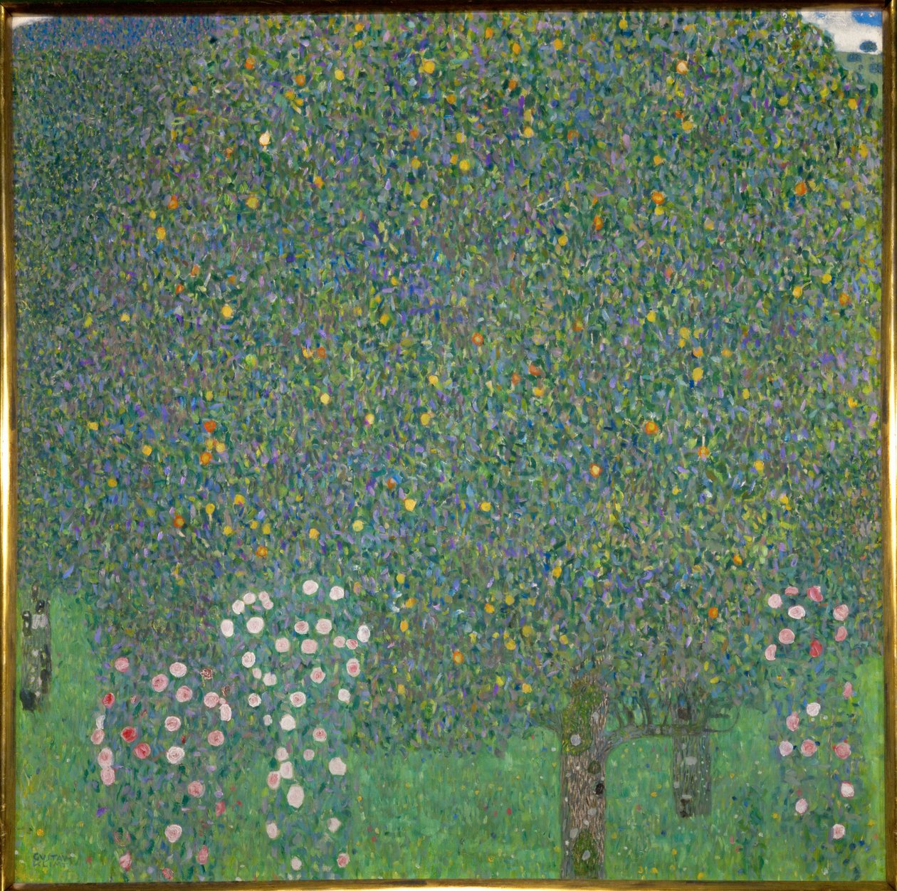 Rosor under träden. 1918 (målning på duk) av Gustav Klimt