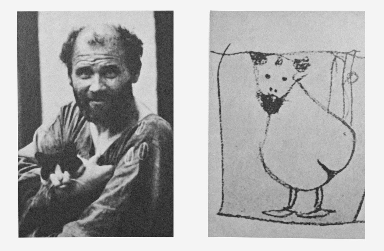 Självporträtt med könsorgan, ca 1915 (litografi) av Gustav Klimt