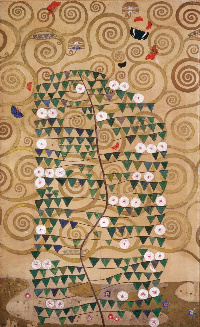Skisser till frisen för Palais Stoclet i Bryssel, Belgien (akvarell och blyerts på papper) av Gustav Klimt