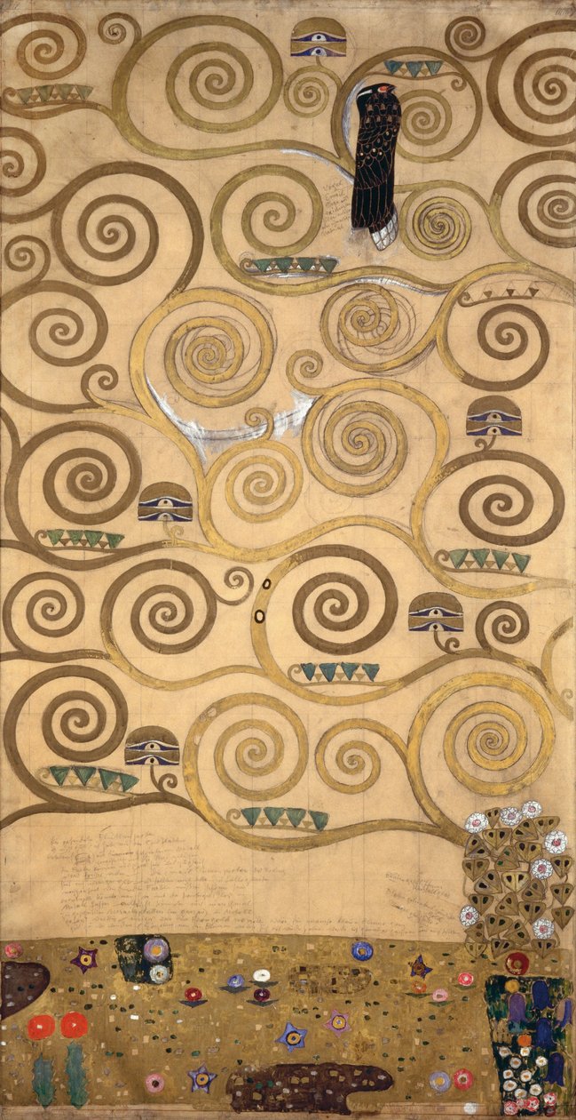 Skisser till frisen för Palais Stoclet i Bryssel, Belgien (akvarell och blyerts på papper) av Gustav Klimt