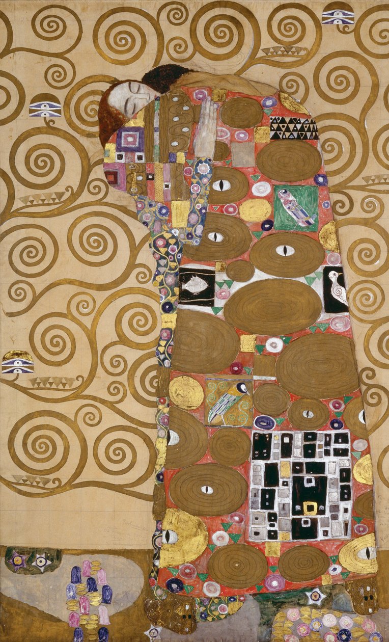 Skisser till frisen i Palais Stoclet i Bryssel, Belgien (akvarell  blyerts) av Gustav Klimt