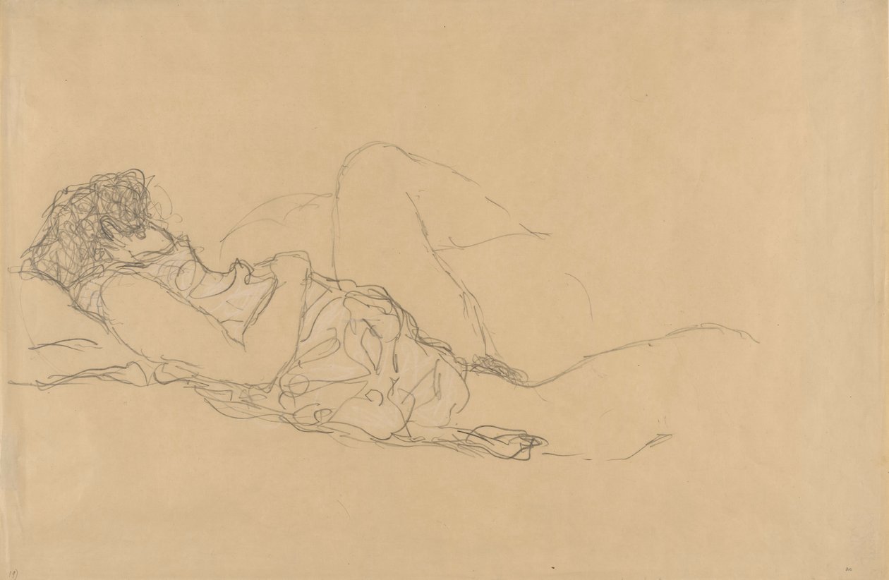 sovande kvinna av Gustav Klimt