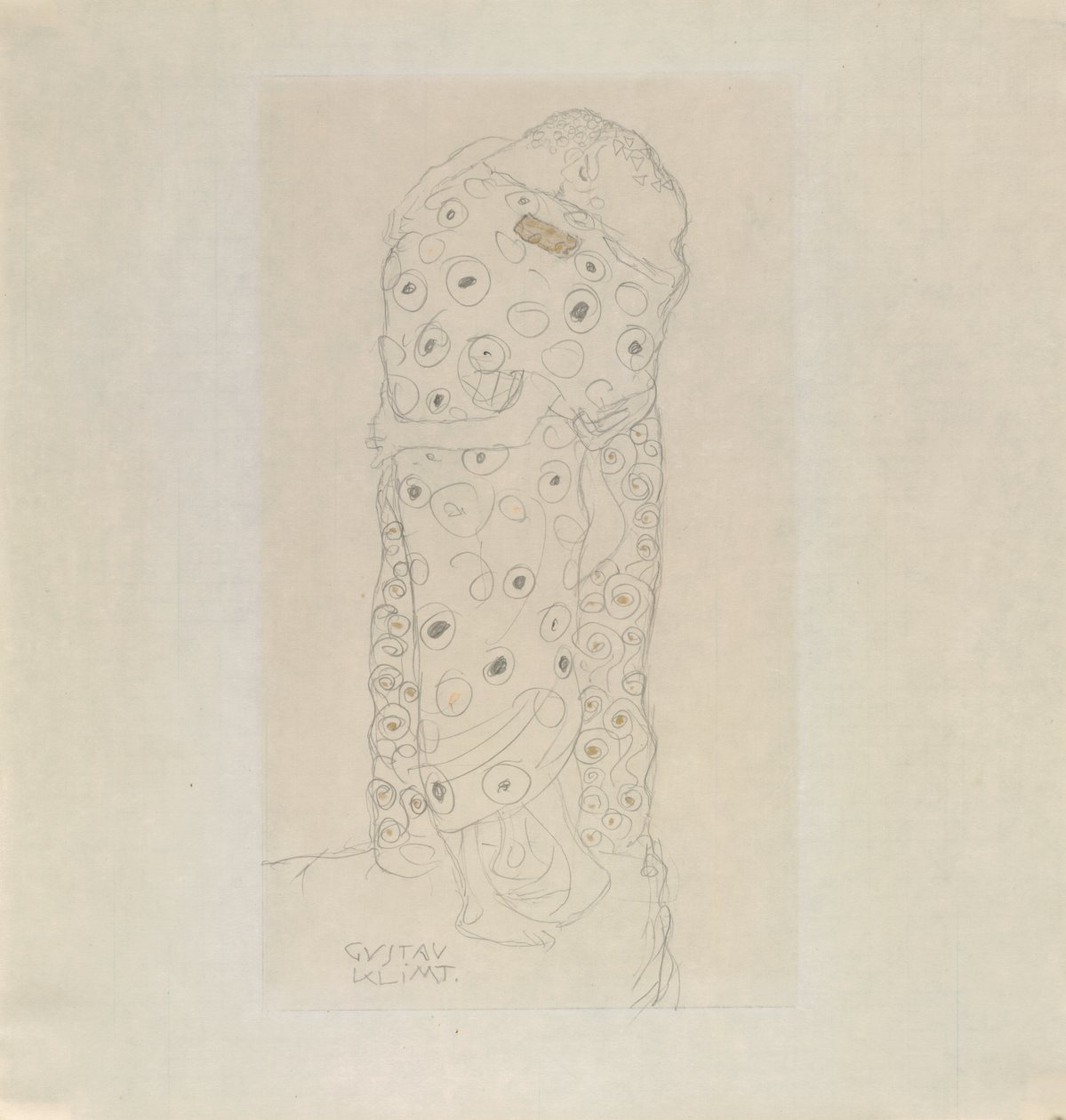Stående par älskare, 1907-1908. av Gustav Klimt