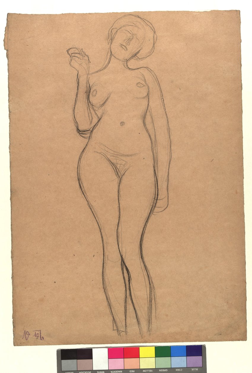 Stehender weiblicher Akt av Gustav Klimt