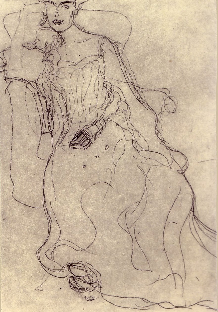 Studie für das Gemälde Bildnis Adele Bloch-Bauer I av Gustav Klimt