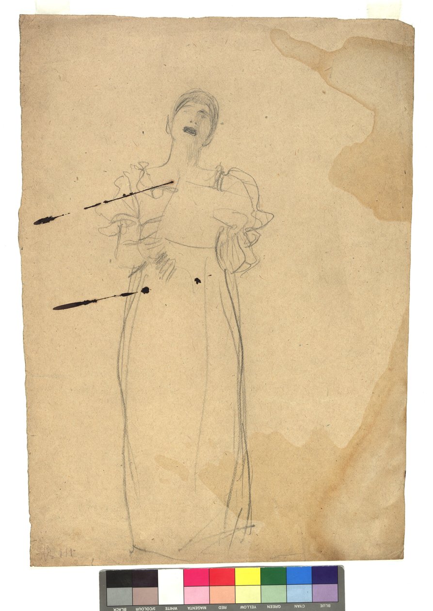 Studie zu einer stehenden Sängerin av Gustav Klimt