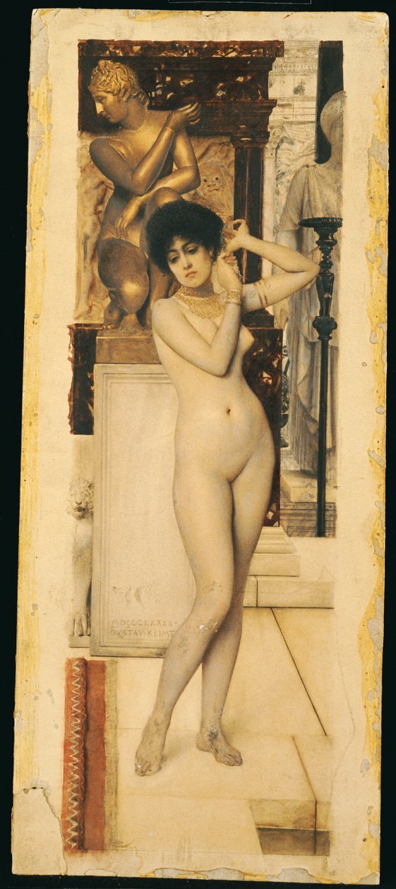 Studie för "Allegory of Sculpture, 1890 av Gustav Klimt