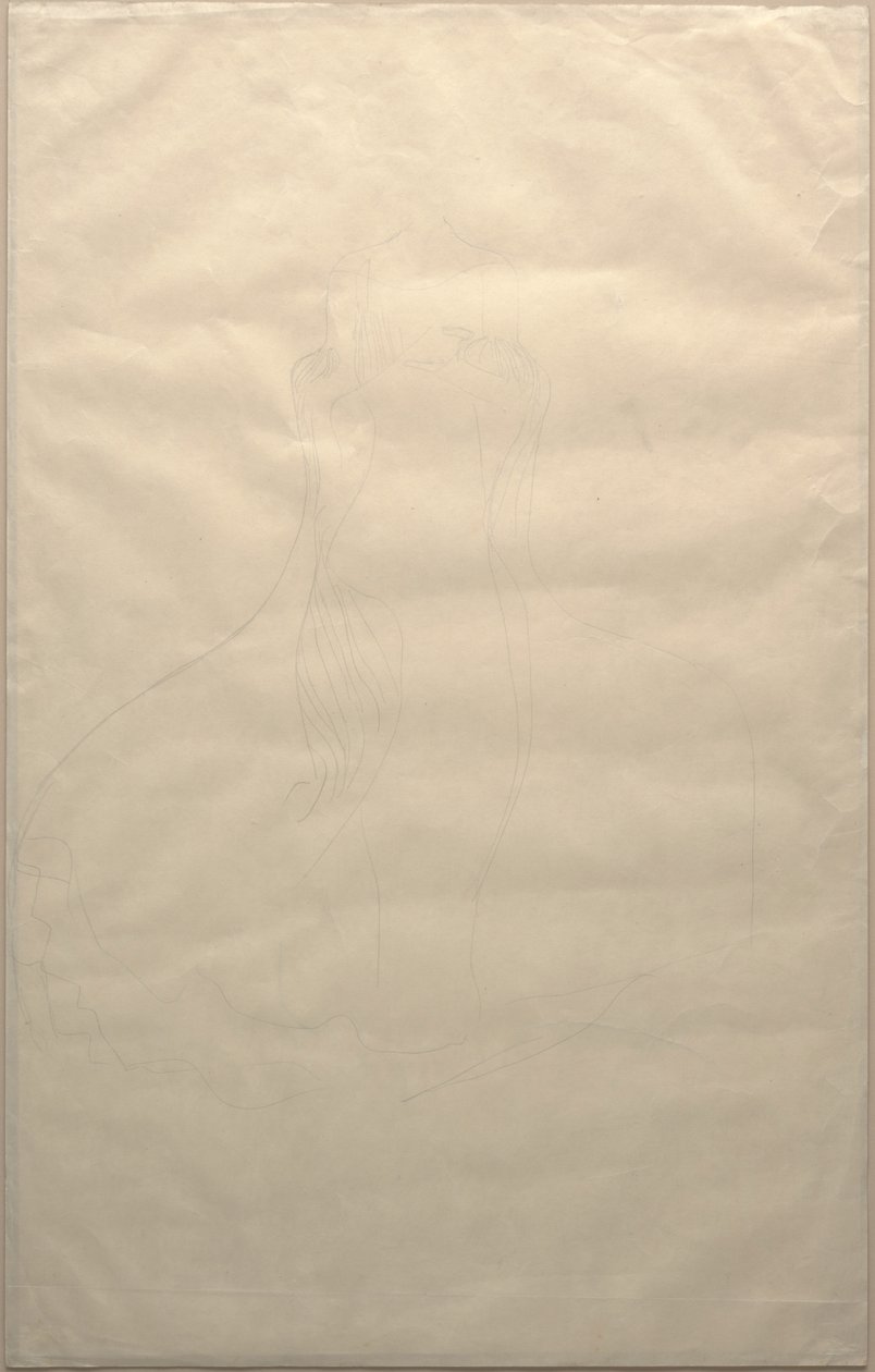 Studie till Adele Bloch-Bauers klänning, ca 1903 (penna på papper) av Gustav Klimt