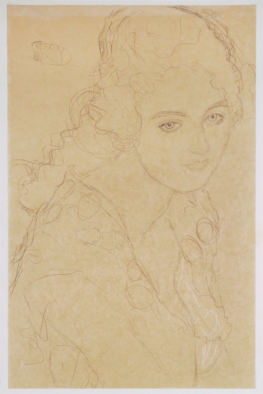 Studie till målningen Porträtt Ria Munk III av Gustav Klimt