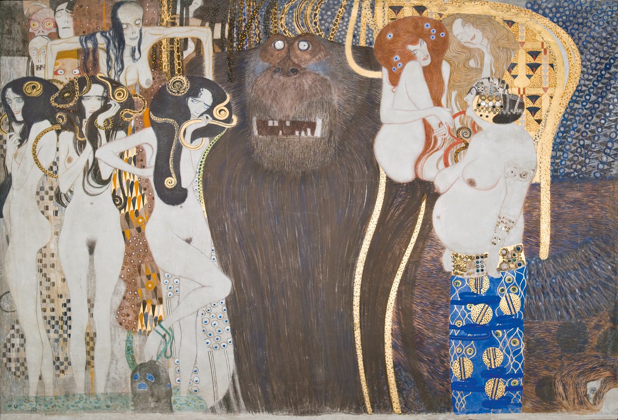 Beethovenfrisen: Längtan efter lycka av Gustav Klimt