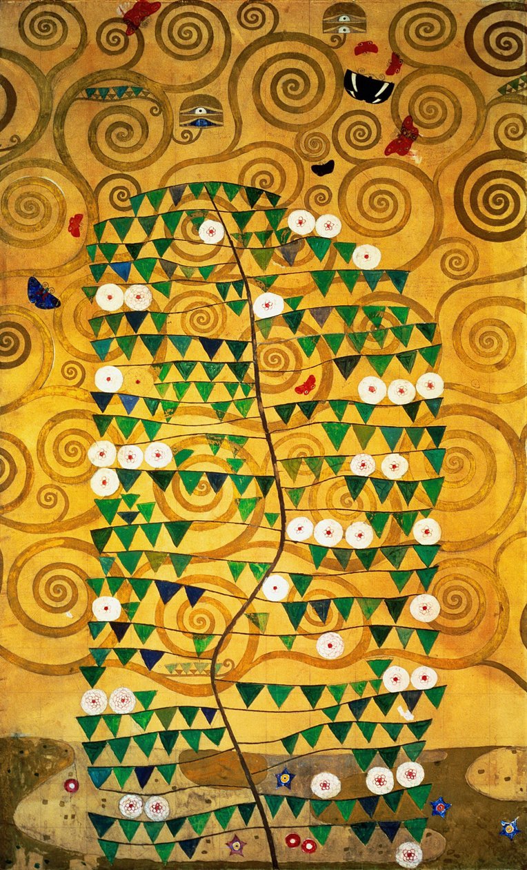 Stoclet-frisen, Detalj: Livets träd, 1905-1909 av Gustav Klimt