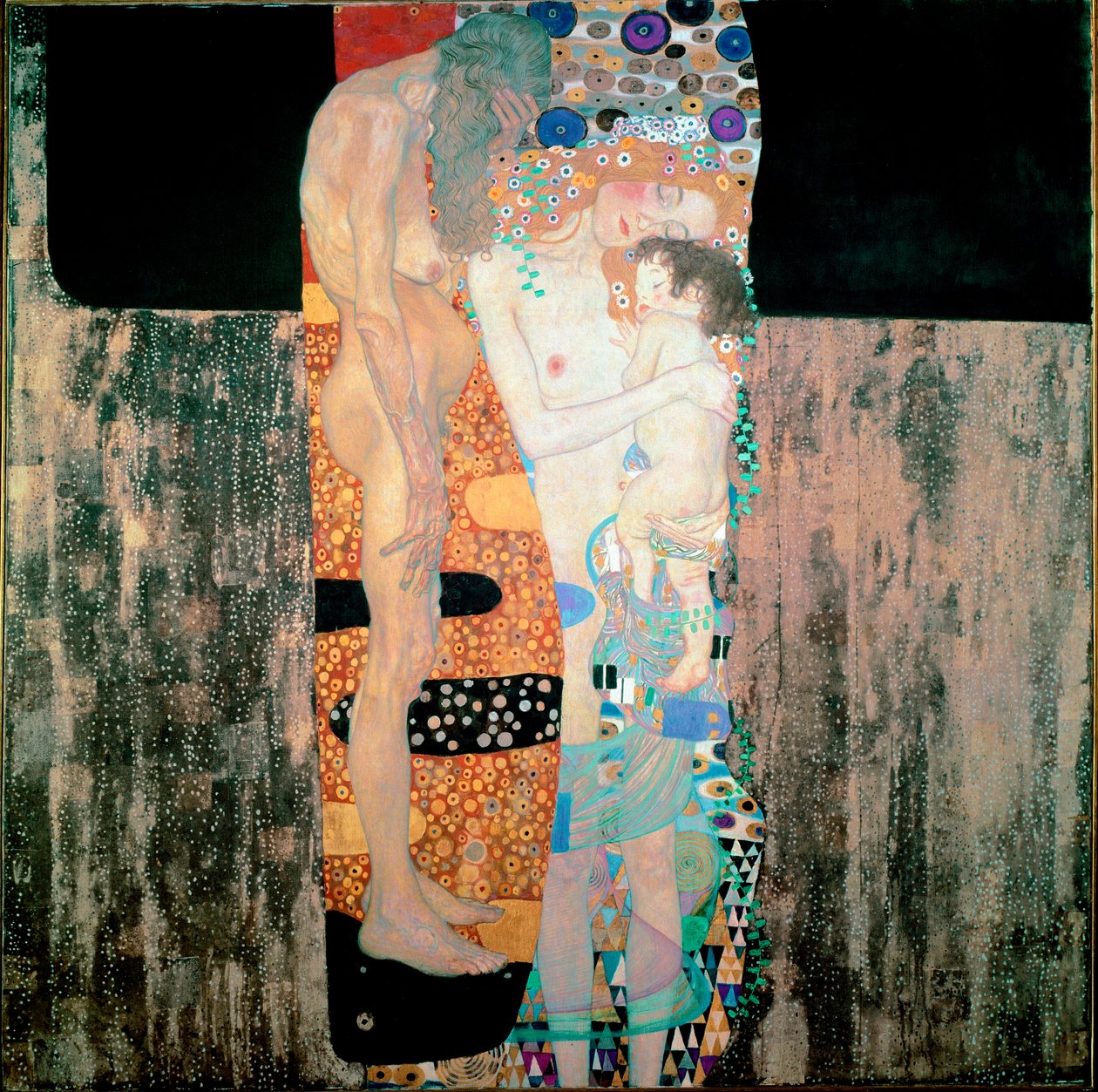 Kvinnans tre åldrar Målning av Gustav Klimt (1862-1918) 1905 Dim. 180x180 cm Rom, Galleria Nazionale d