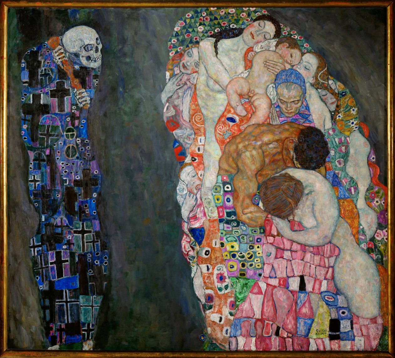 Tod und Leben, färdig 1915 (olja på duk) av Gustav Klimt
