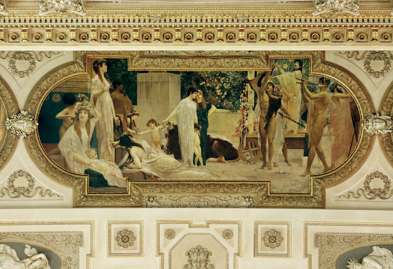 Wien Burgtheater (Hovteatern), takfresk, detalj av Gustav Klimt