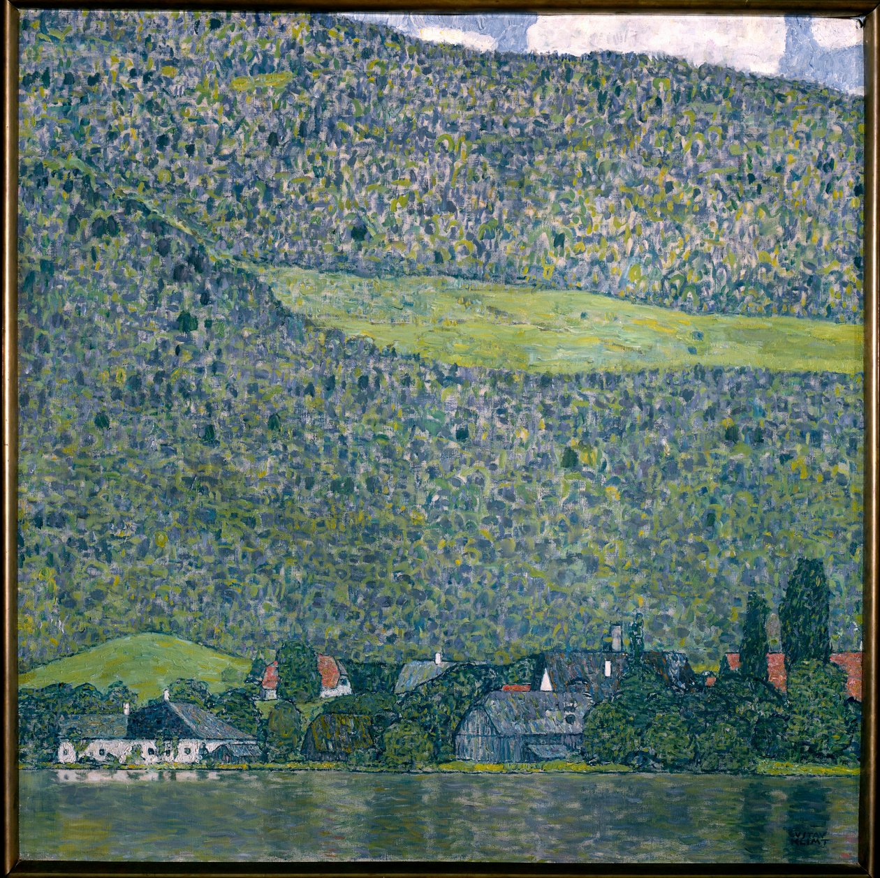Utsikt över ett Chateau Unterach vid sjön Attersee, 1915 av Gustav Klimt
