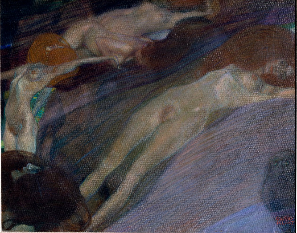 Water agitee Målning av Gustav Klimt (1862-1918). 1898 mått 52x65 cm Österrikiska galleriet Belvedere, Wien. av Gustav Klimt