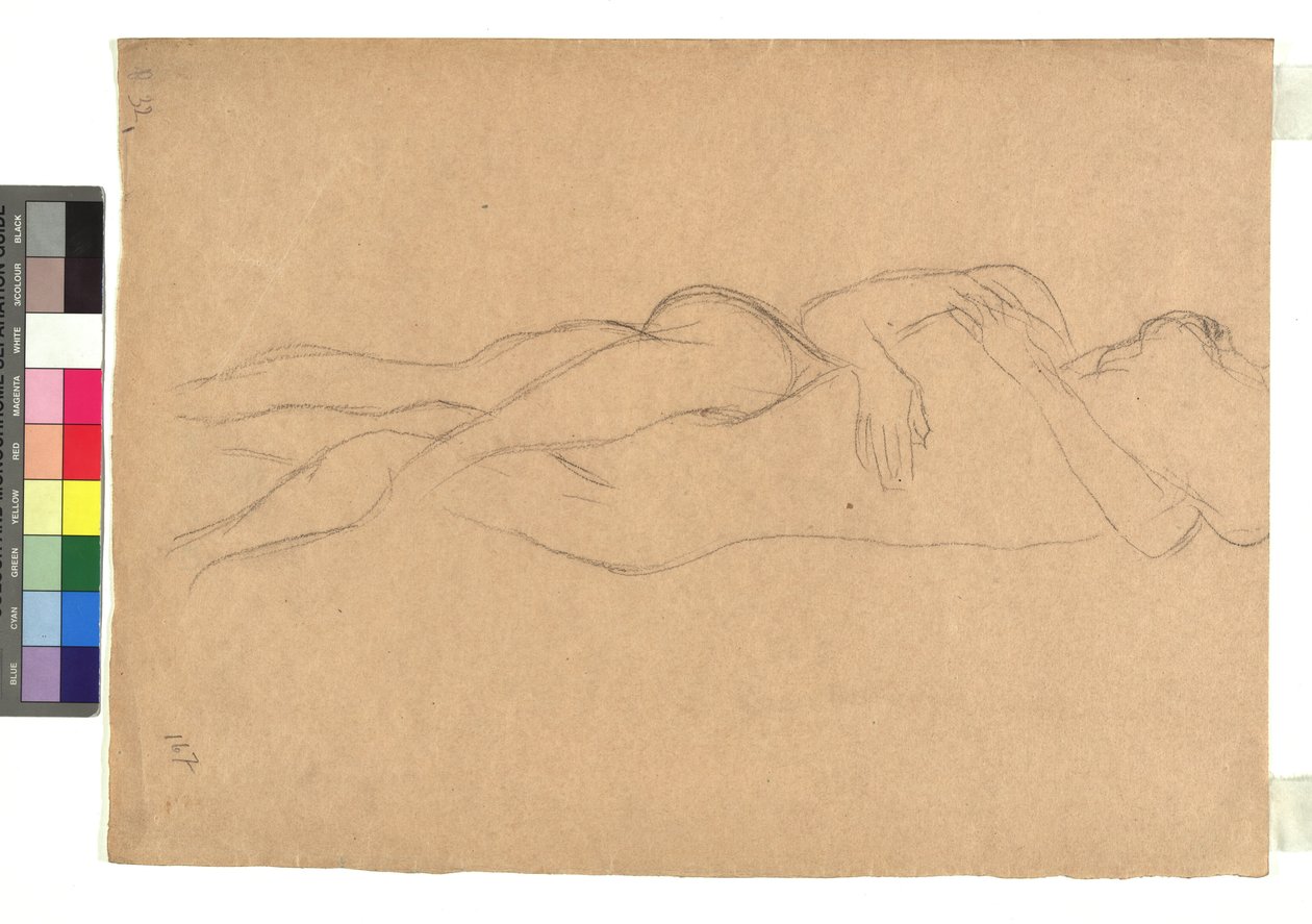 Zwei liegende Akte in Umarmung av Gustav Klimt