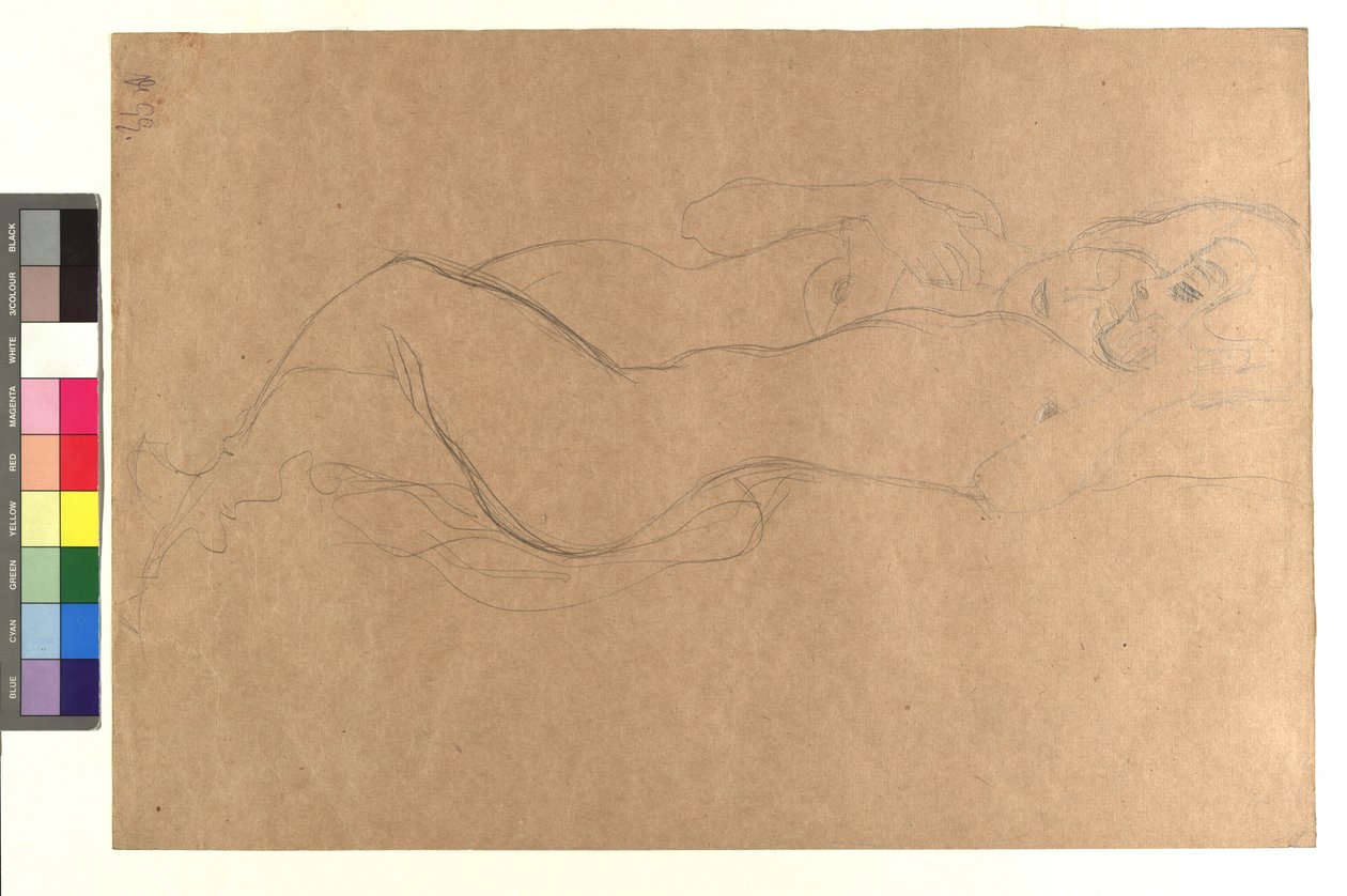 Zwei liegende weibliche Akte av Gustav Klimt