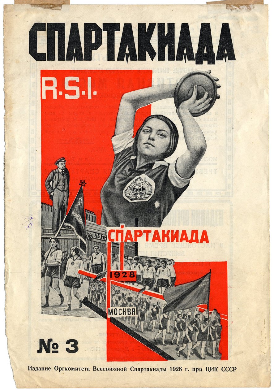 Omslag till Spartakiada R.S.I. tidskrift, 1928 av Gustav Klutsis