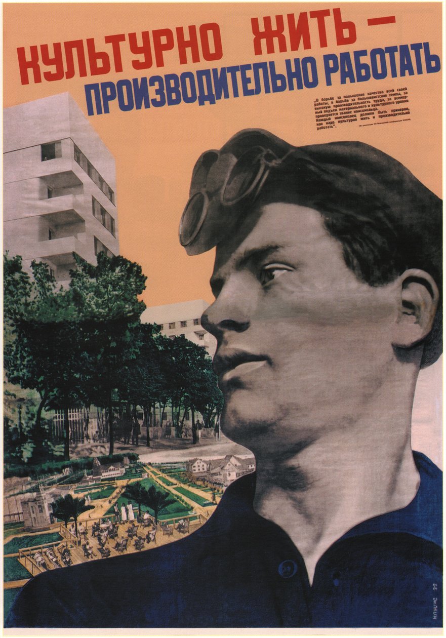 Kulturliv - arbete med hög produktivitet, 1932 av Gustav Klutsis