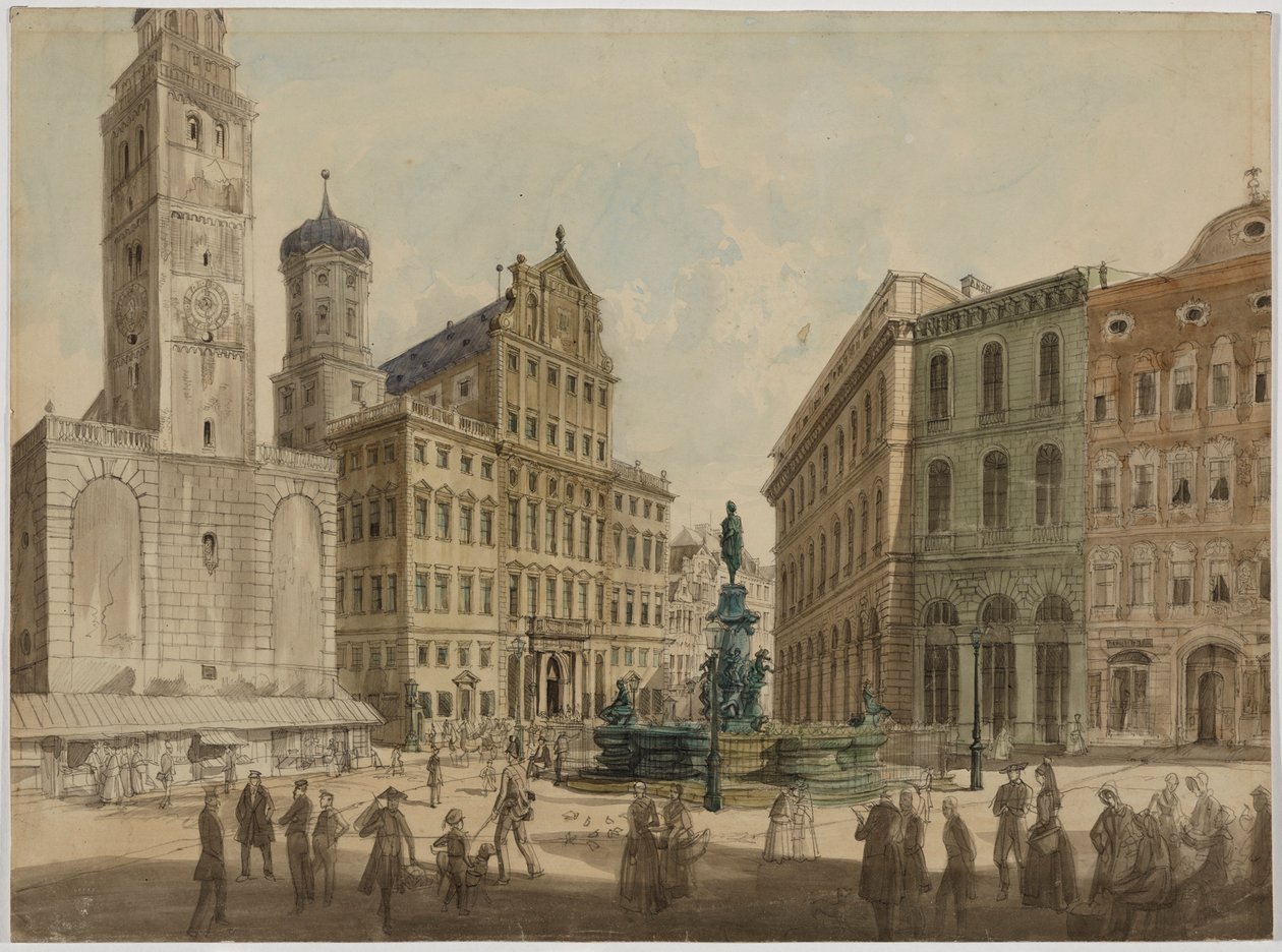 Perlach Tower och Augsburgs rådhus av Gustav Kraus