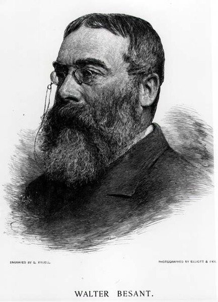Sir Walter Besant (1836-1901) graverad av Gustav Kruell (1843-1907) från ett fotografi av Elliot & Fry av Gustav Kruell