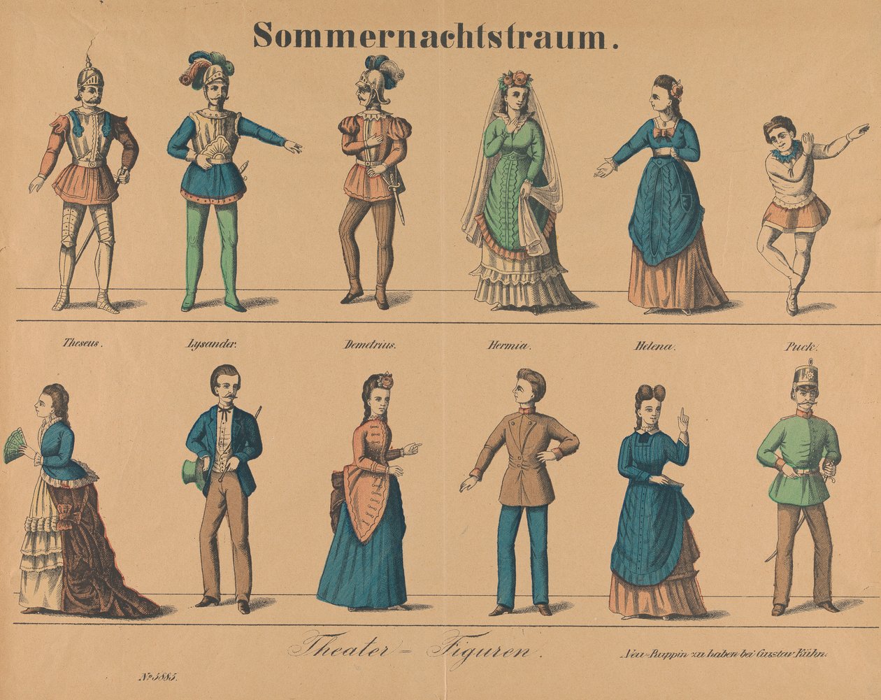 "En midsommarnattsdröm": Teaterkaraktärer av Gustav Kühn