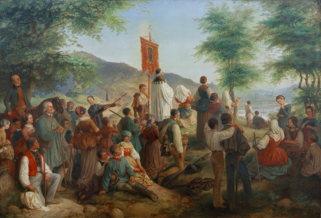 Pilgrimsfärd till den heliga klippan i Trier 1844 av Gustav Lasinsky