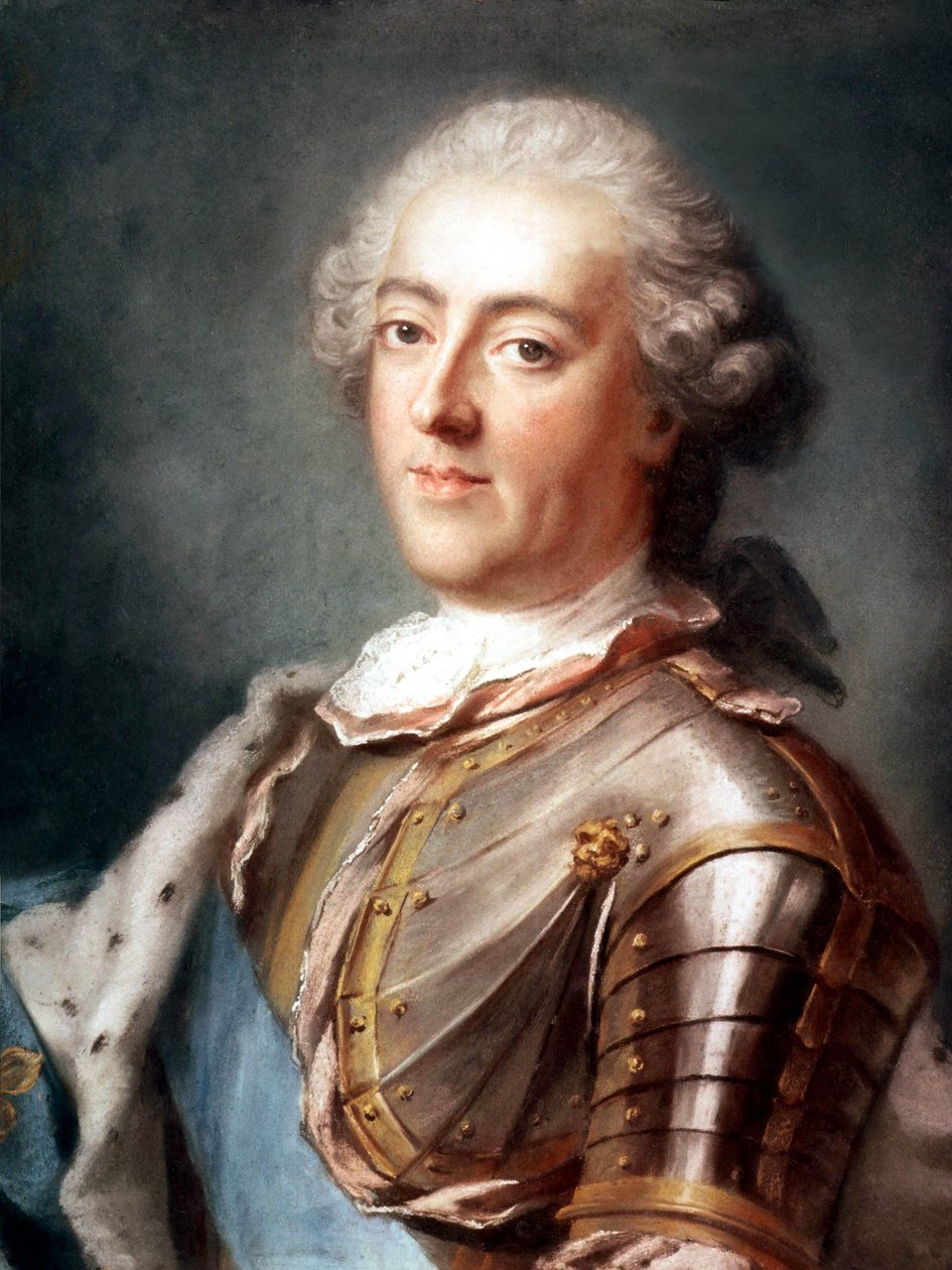 franske kungen Ludvig XV (1710-1774) kung i 1715-1774 ca 740 (pastell) av Gustav Lundberg