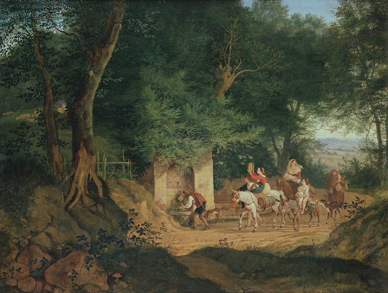 Brunnen i skogen i Ariccia, 1831 av Gustav Karl Ludwig Richter