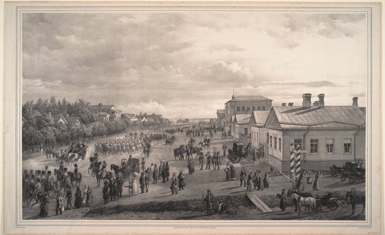 Parad av Chevalier Gardes genom Krasnoye Selo, 1848 av Gustav Schwarz