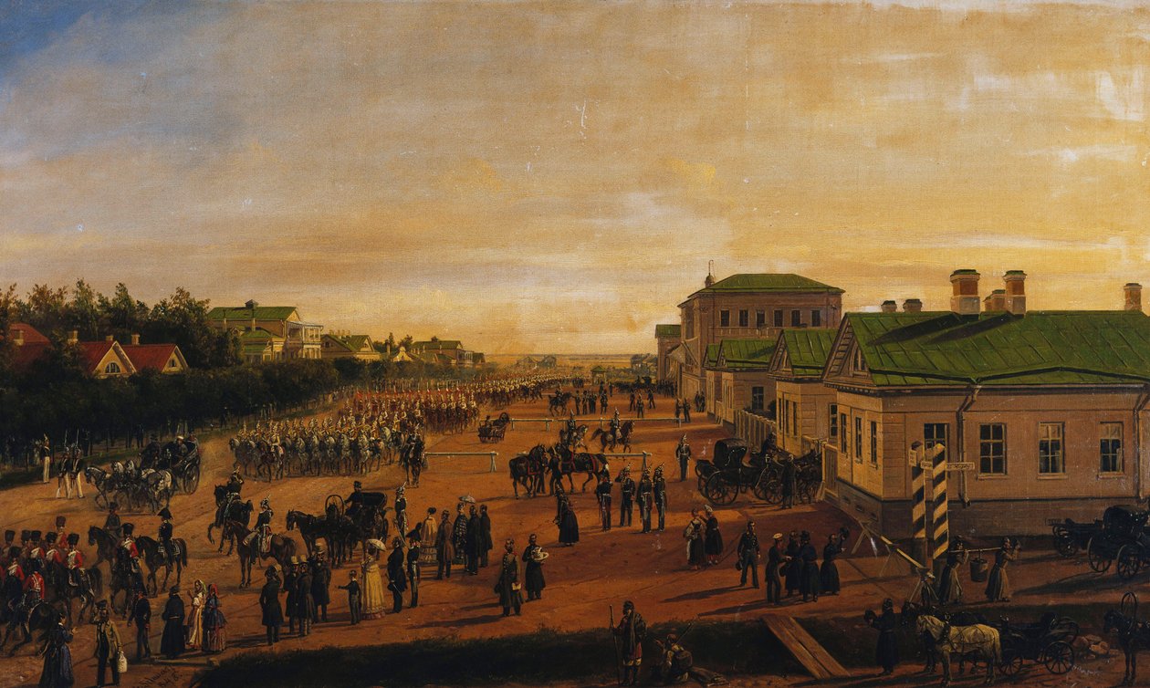 Tsar Nicholas återvänder från en militärparad i Krasnoe Selo, 1848 av Gustav Schwarz