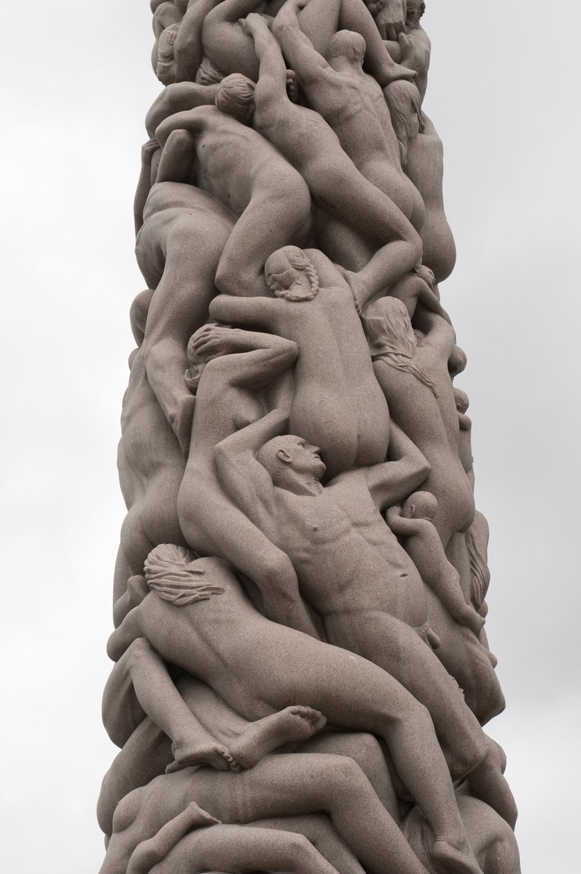 People Monolith, skulptur i Frogner Park, Oslo, Norge (granit) av Gustav Vigeland