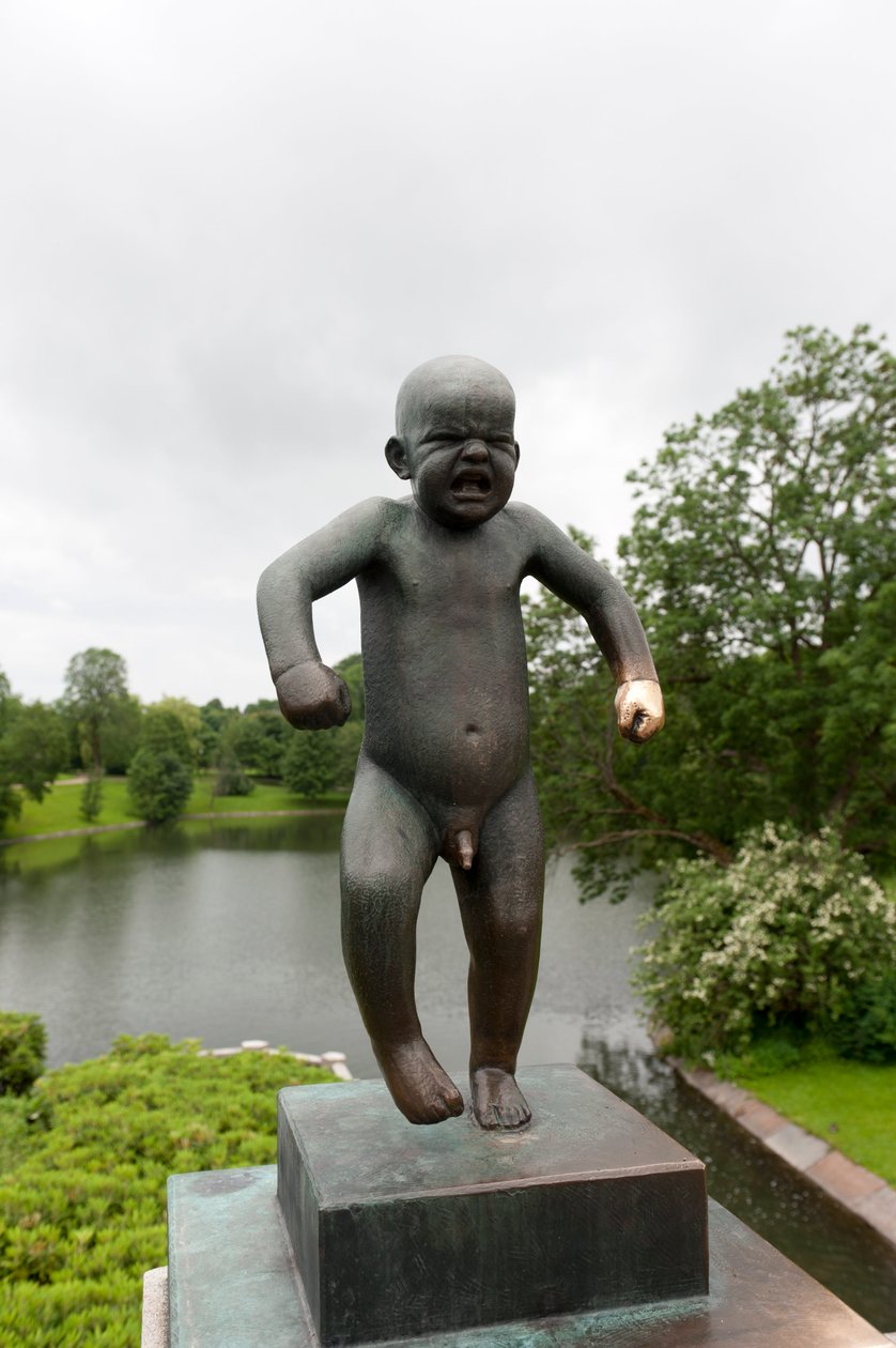 "Sinnatageen" arg pojke, skulptur i Frognerparken, Oslo, Norge (brons) av Gustav Vigeland