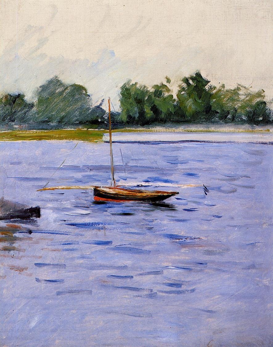 Boat at Anchor on the Seine av Gustave Caillebotte