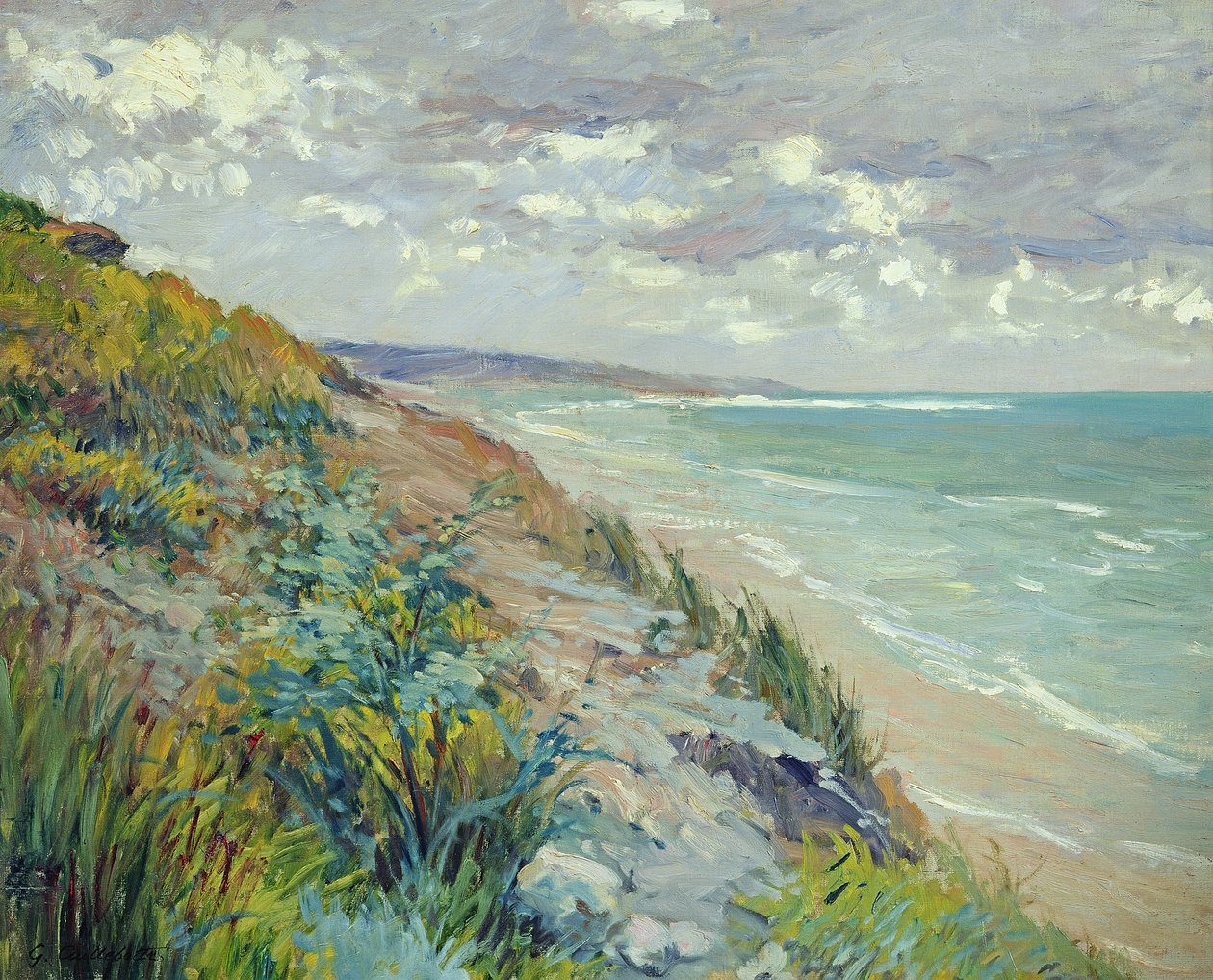 Klippor vid havet vid Trouville av Gustave Caillebotte