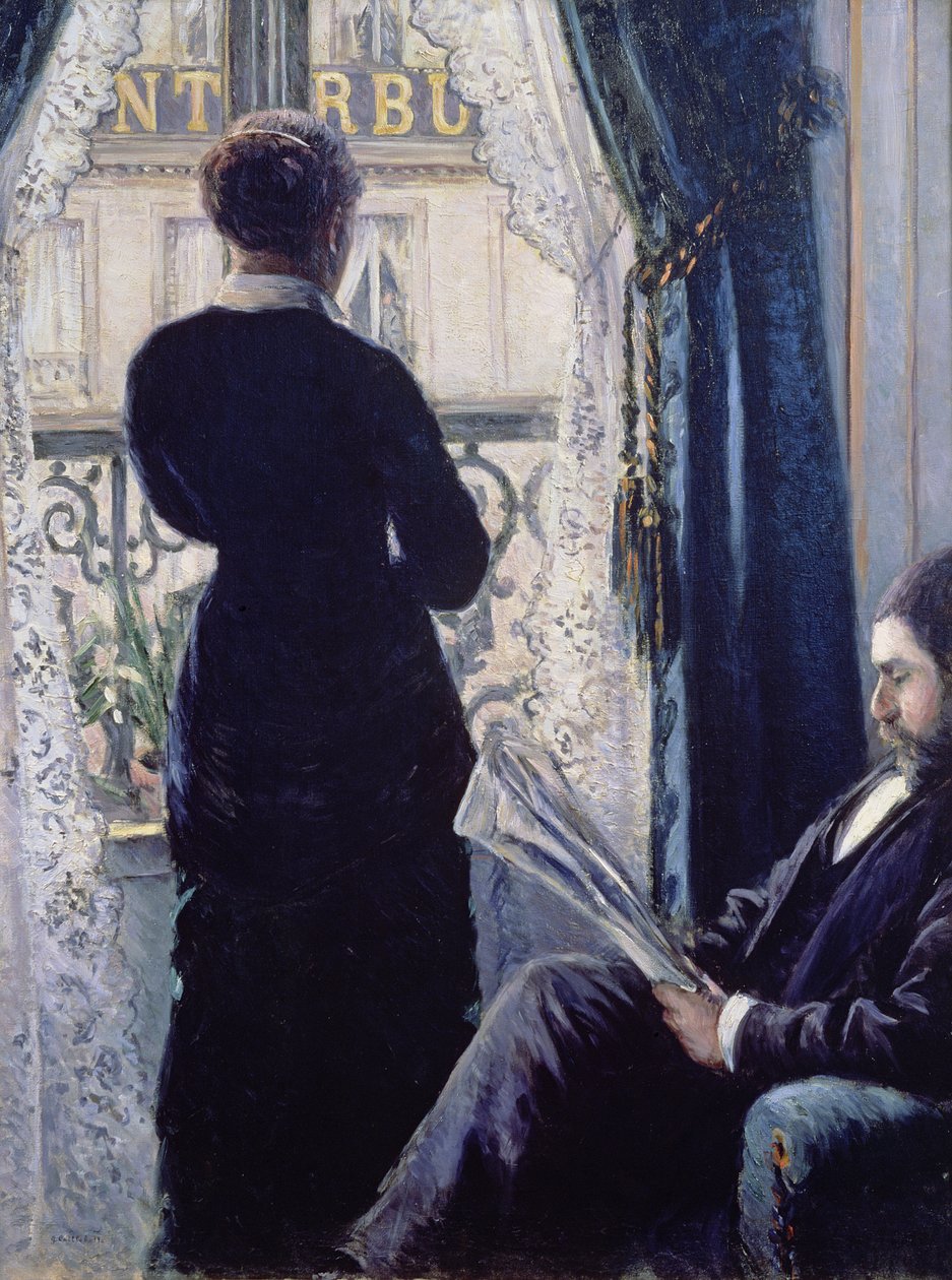 Interiör, kvinna vid fönstret, 1880 av Gustave Caillebotte