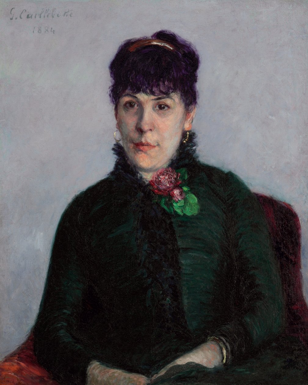 La femme à la rose av Gustave Caillebotte
