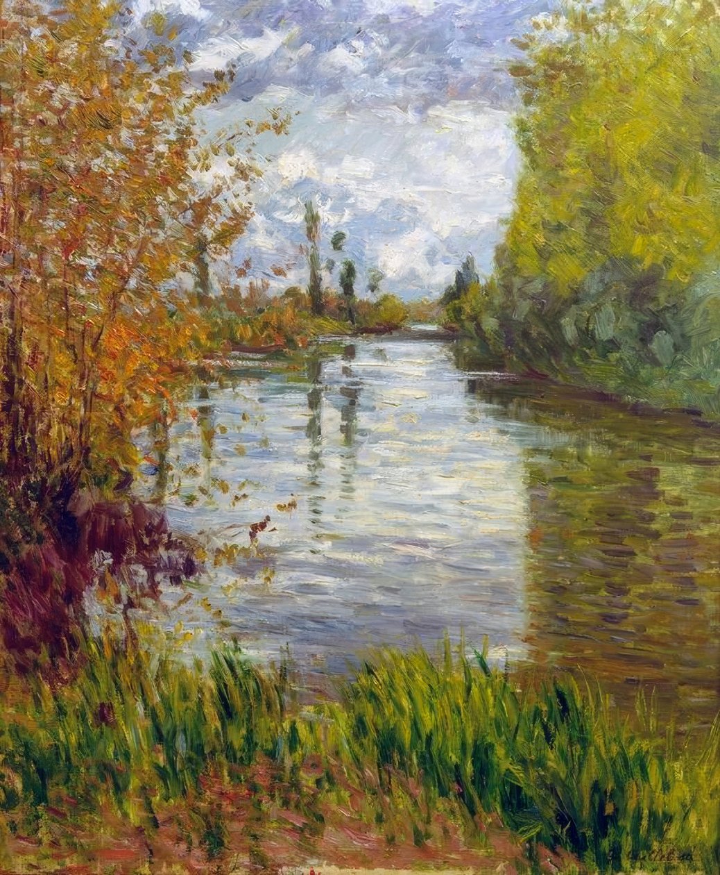 Den lilla armen av Seine på hösten av Gustave Caillebotte