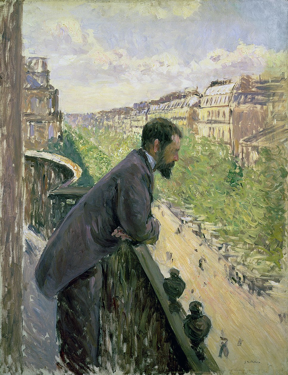 Man på en balkong, ca 1880 av Gustave Caillebotte