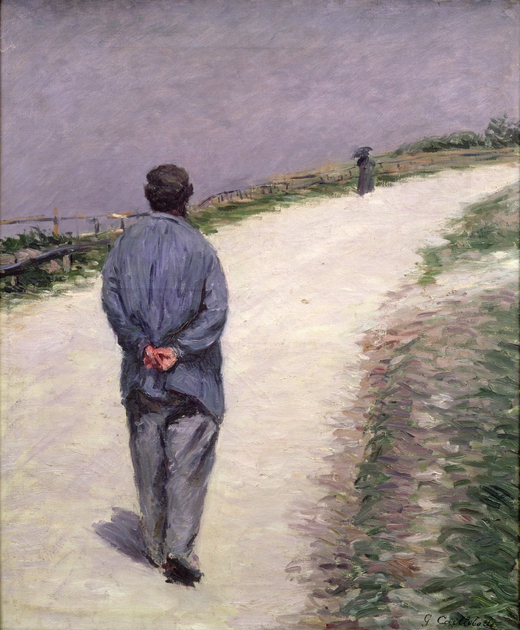 Pere Magloire på vägen till Saint-Clair, Etretat, 1884 av Gustave Caillebotte