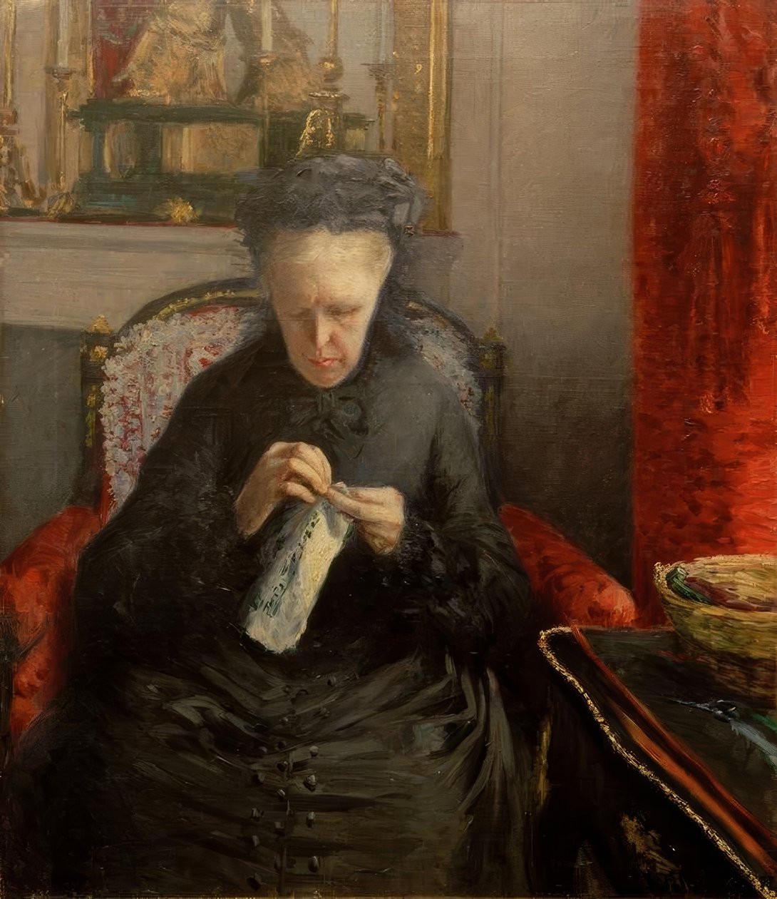 Porträtt av Madame Martial Caillebotte av Gustave Caillebotte