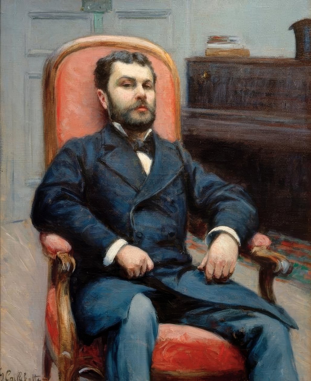 Porträtt av Richard Gallo av Gustave Caillebotte