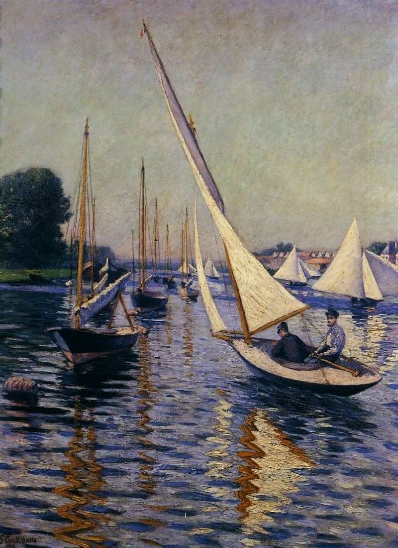 Régates à Argenteuil av Gustave Caillebotte