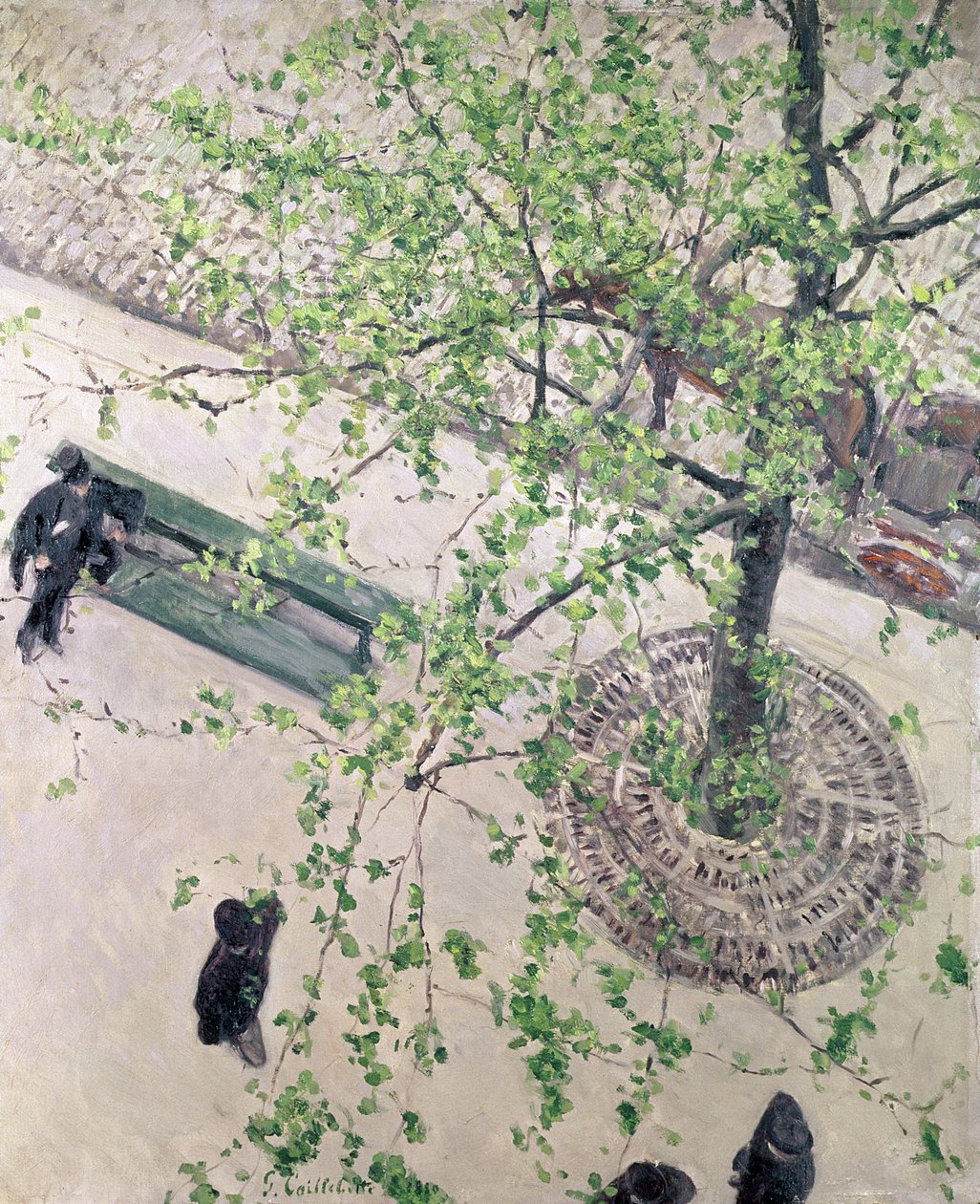 Boulevard sedd ovanifrån, 1880 av Gustave Caillebotte