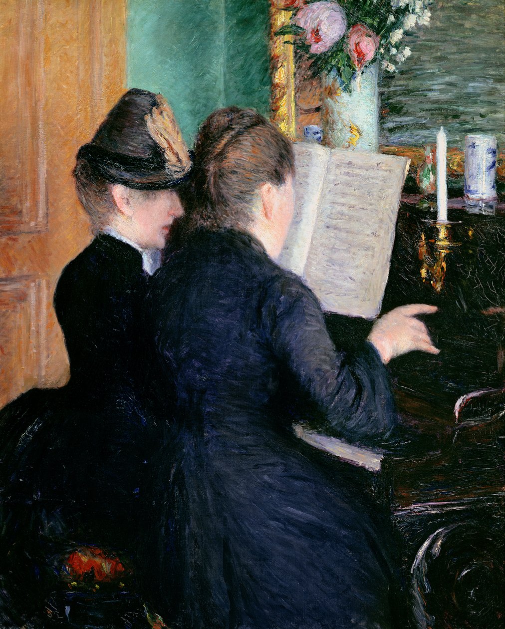 Pianolektionen, 1881 av Gustave Caillebotte